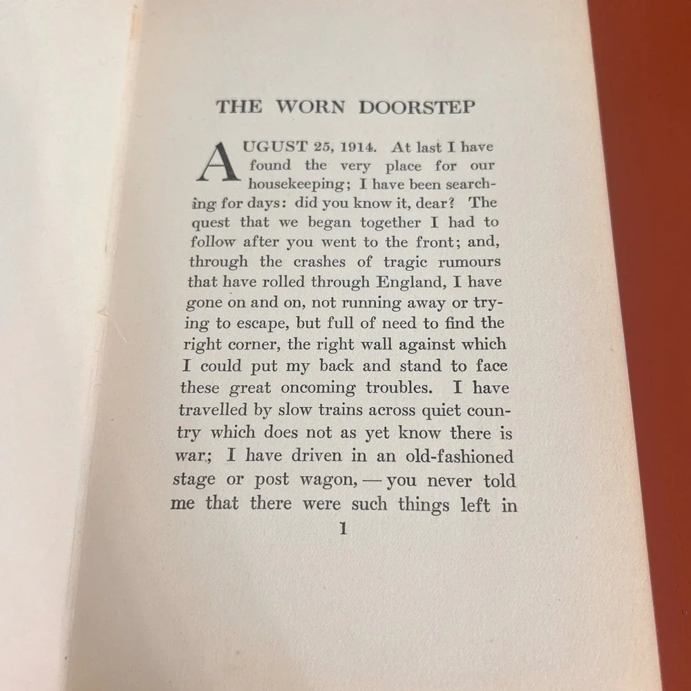 The Worn Doorstep Margaret Sherwood 1916 Hardcover Little Brown and Company WWI